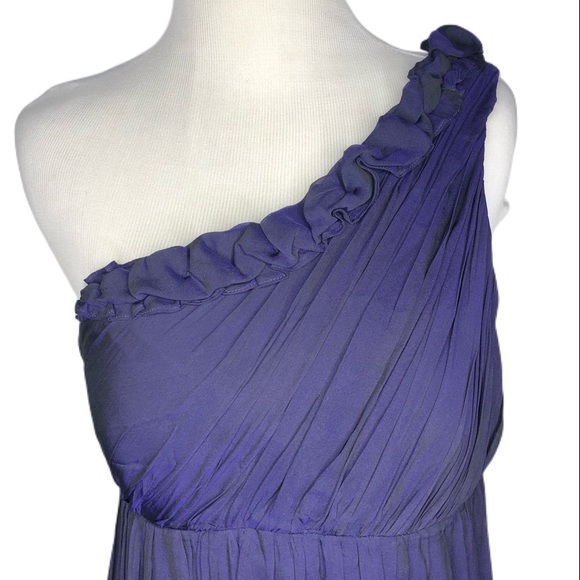 Kay Unger One Shoulder Silk Chiffon Dress - Picture 3 of 6